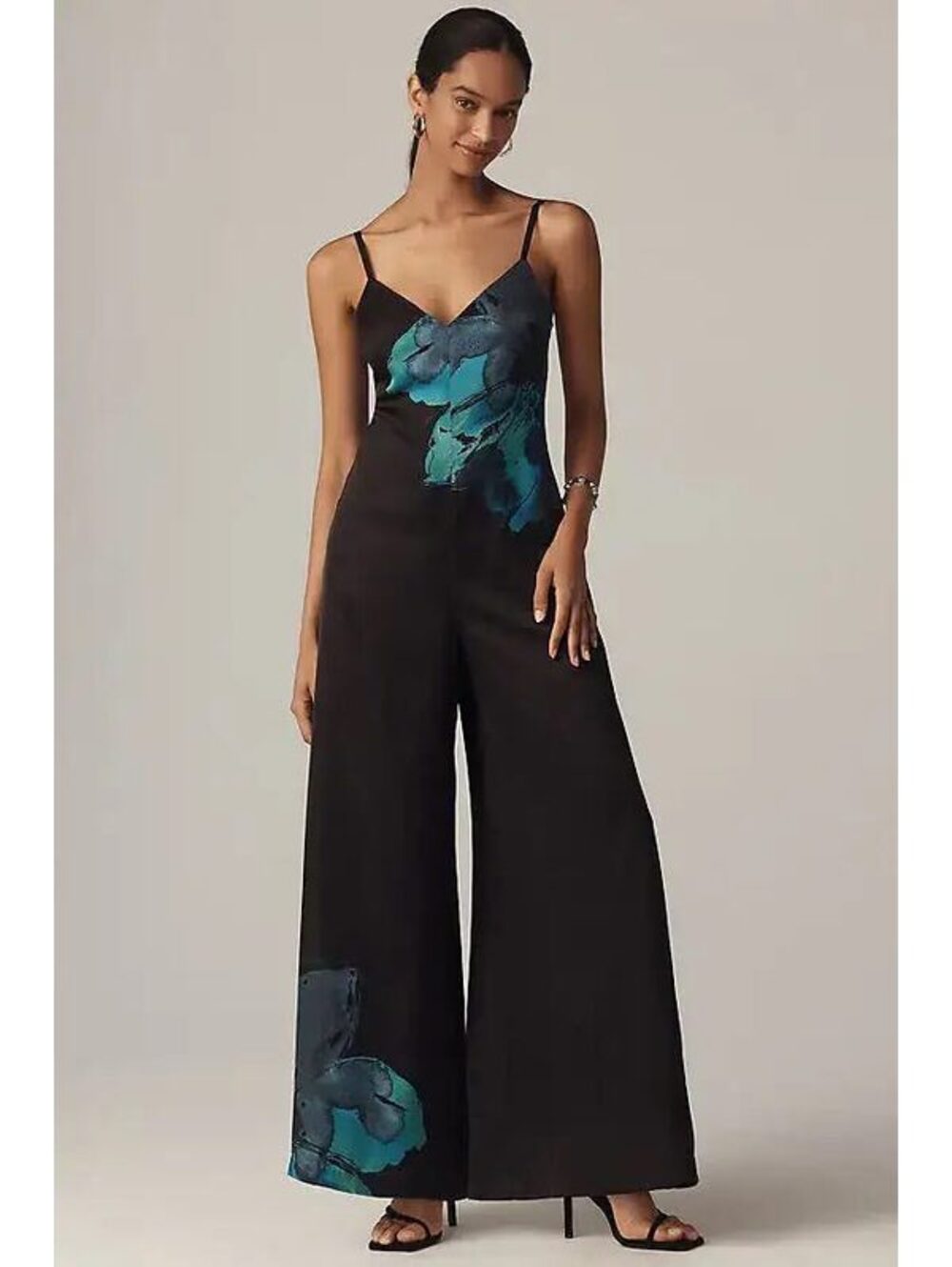 New Anthropologie Hutch Satin Printed Jumpsuit Size M